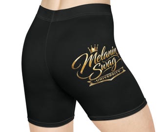 Melanin Swag Women Biker Shorts