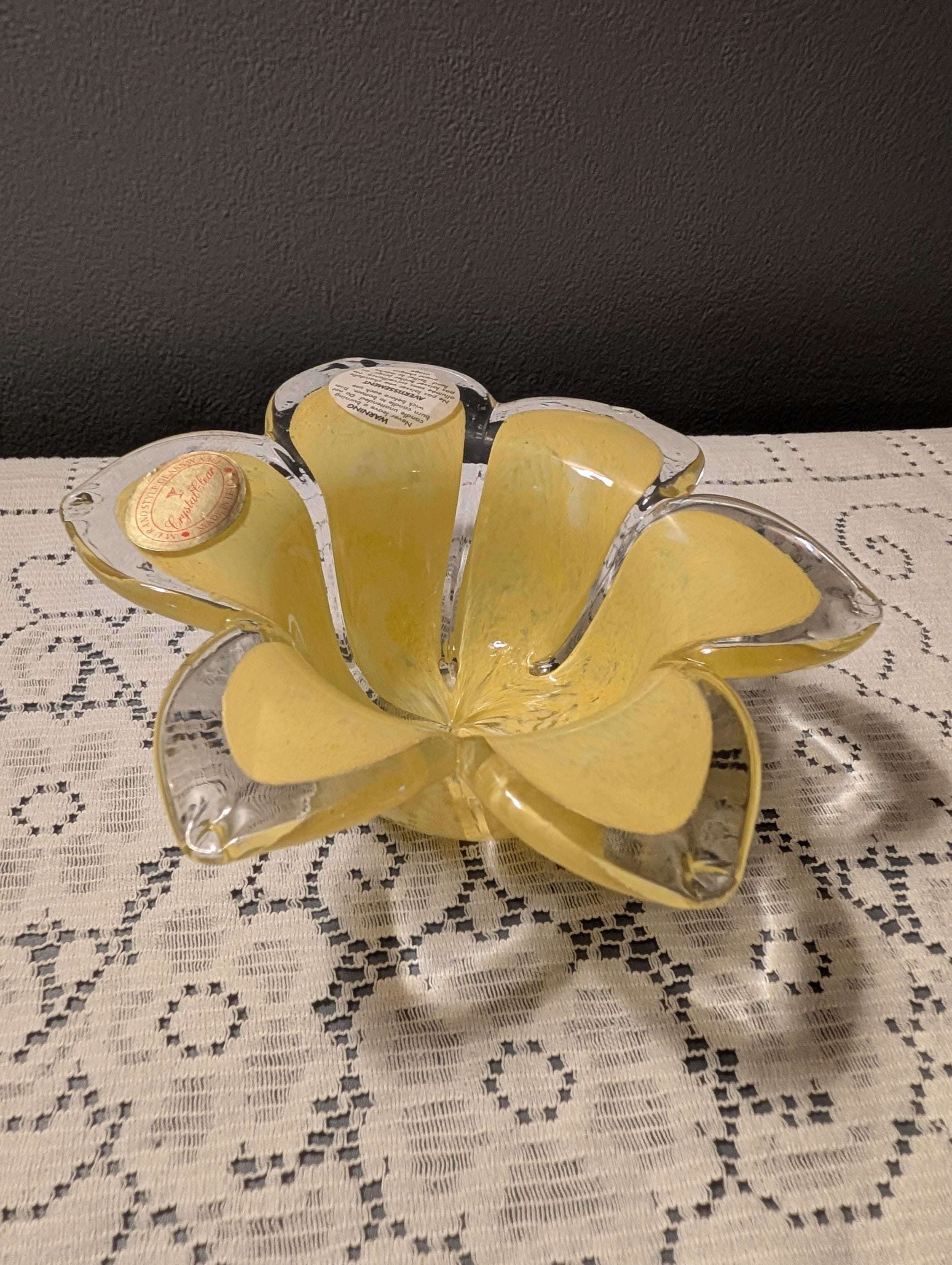 Murano Glass Yellow Bowl - Etsy