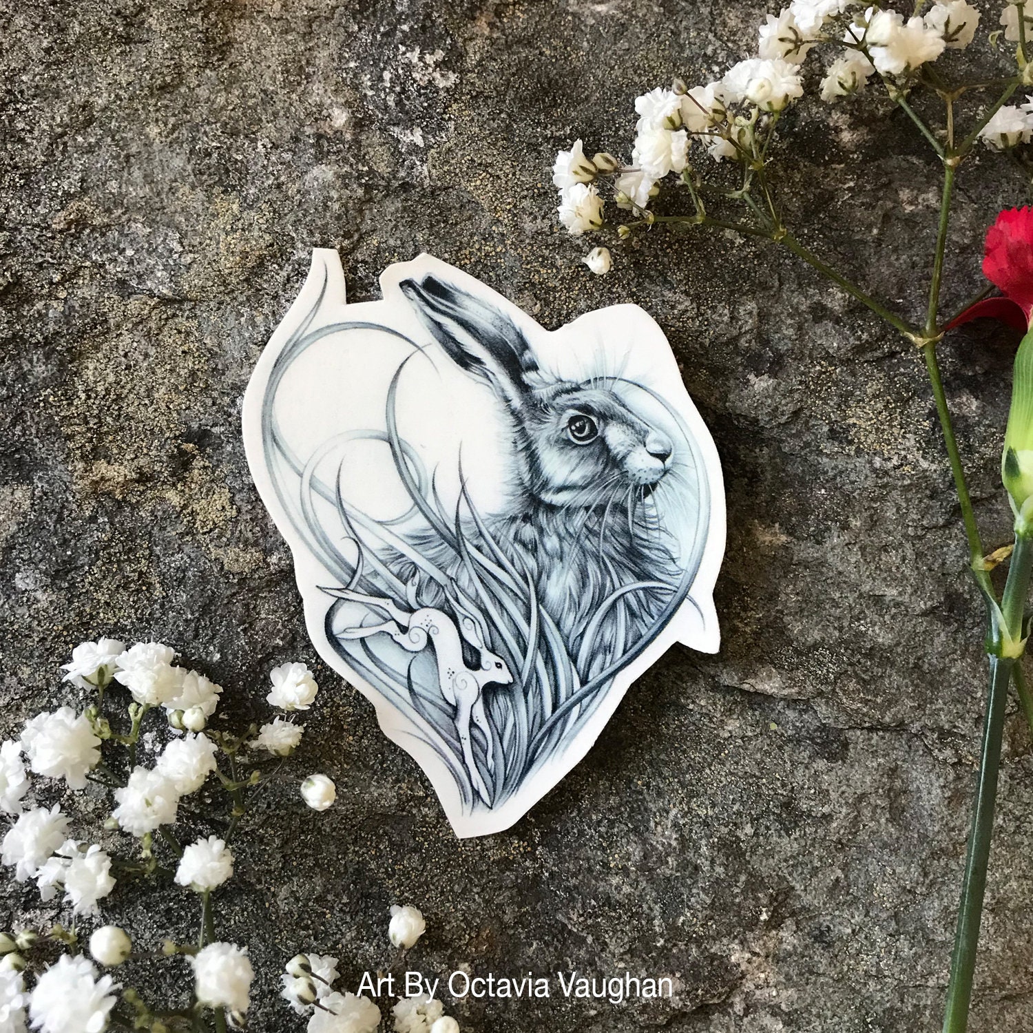 Rabbit Tattoo Hare Temporary Tattoo Animal Tattoo Rabbit Etsy