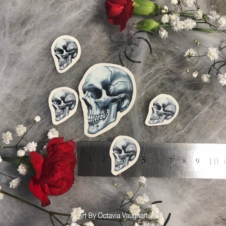 Skull Temporary Tattoo Mini Skulls Temporary Tattoo Skull Etsy