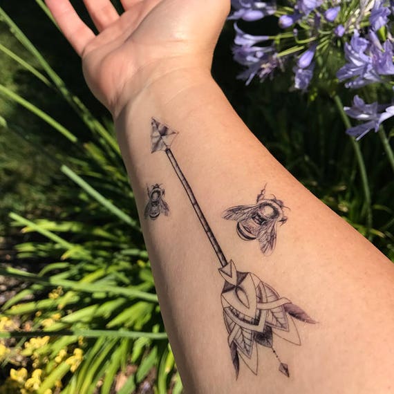 Sale Discontinued 50off Arrow Temporary Tattoo Arrow Tattoo Bohemian Tattoo