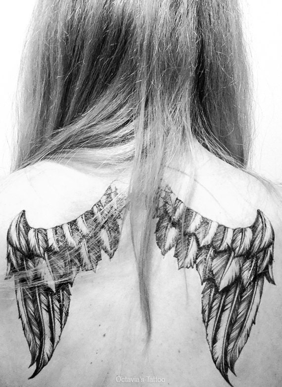 Angel Wings Tattoofeather Wings Angel Wings Temporary - Etsy Angel Wings Tattoofeather Wings Angel Wings Temporary - Etsy