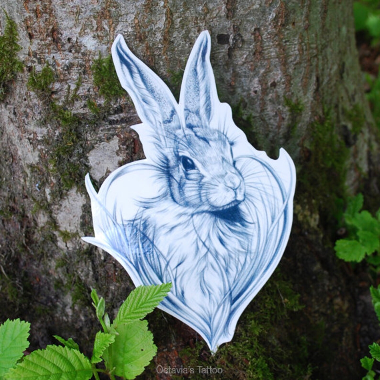 Rabbit Temporary Tattoo Rabbit Tattoo Bunny Temporary Etsy UK