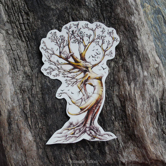 Tree Tattoo, Tree Temporary Tattoo, Dryad A Female Tree Spirit, A Pretty Tree  Tattoo for Any Occassion - Etsy