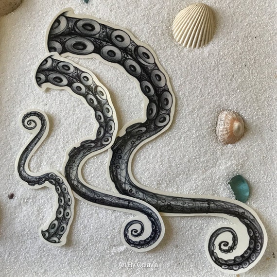 Octopus Tenticle Temporary Tattoo Temporary Tattoo Octopus Etsy