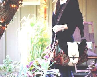 Leather Suede Carry-On Bag: Boho Travel Bag