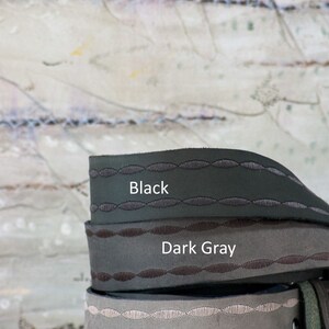 Womens Handmade Leather Belt in Black, Dark Gray and Light Gray image 3