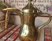 Antique Arabic Dallah - Middle Eastern Coffee Pot Tea Pot - Baghdad Boiler - Gulf Pot - Antique Arabic Coffee Pot Pitcher - Brass Tea Pot