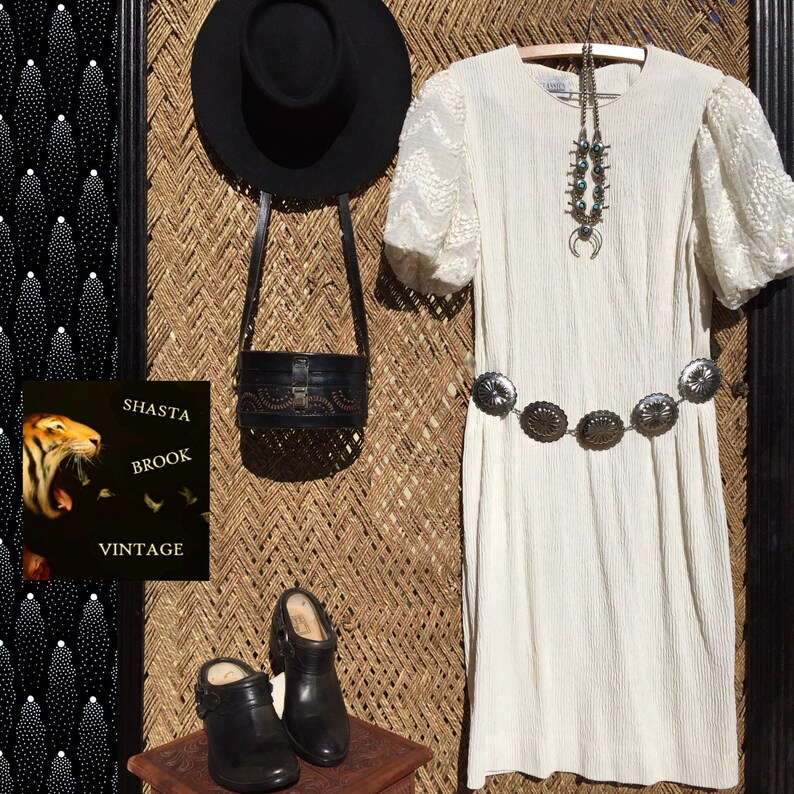 80s Puffy Sleeve Dress with Sequin