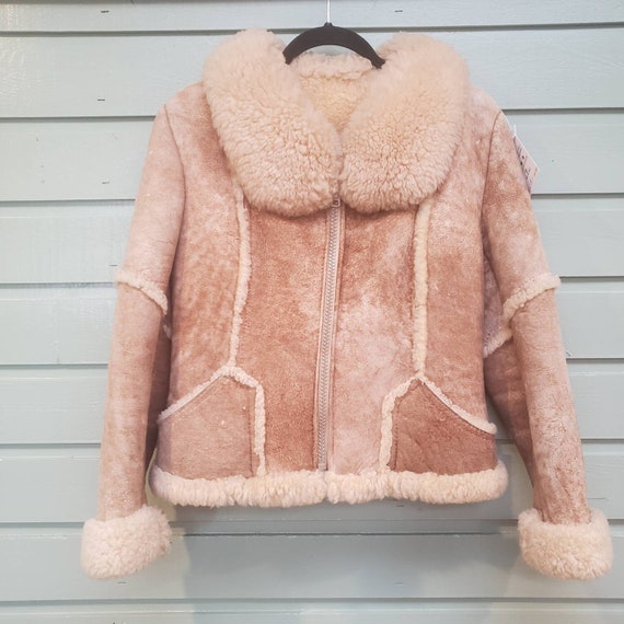 70s Shearling Leather Penny Lane Short Coat - Wome