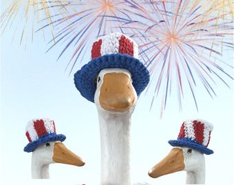 Patriotic Porch Goose Clothes Crochet Pattern PDF | Hat & Bow Tie | Fits 22–24” Goose