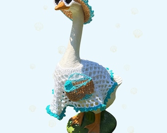 Beach Porch Goose Clothes Crochet Pattern, Summer Sun Hat, Cover-Up, Tote (Digital Download)