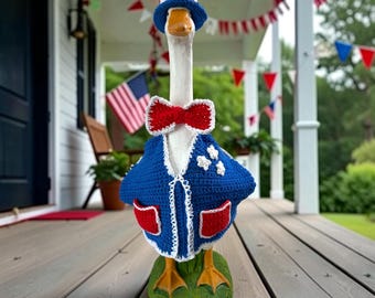 Patriotic Porch Goose Clothes Crochet Pattern PDF