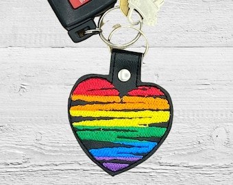 Rainbow Keychain, Rainbow Bag Tag, Pride Keychain, Keychain Heart, Rainbow Love, Rainbow Accessories