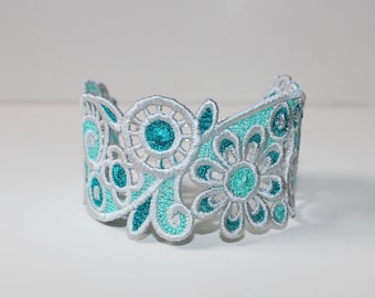 Ovarian Cancer Bracelet, Ovarian Cancer Awareness, Ovarian Cancer Survivor, Lace Cuff Bracelet, Lace Bracelet, Cure Cancer, Survivor Gifts