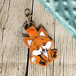 Fox Keychain, Fox Key Chain, Fox Accessory, Orange Fox