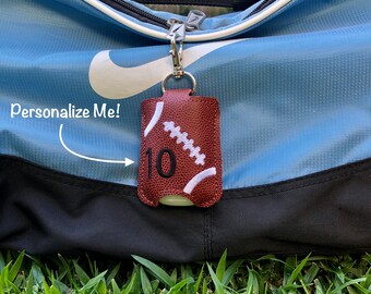 Football Keychain, Sanitizer Holder, Football Accessories, Football Gifts for Players, Kids Bag Tag, Sports Bag Tag, Lunchbox Tag
