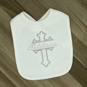 Personalized Baptism Bib, Personalized Christening Bib, Personalized Baptism Gift, Baptism Bib, Baptism Keepsake, Religious Baby Gift