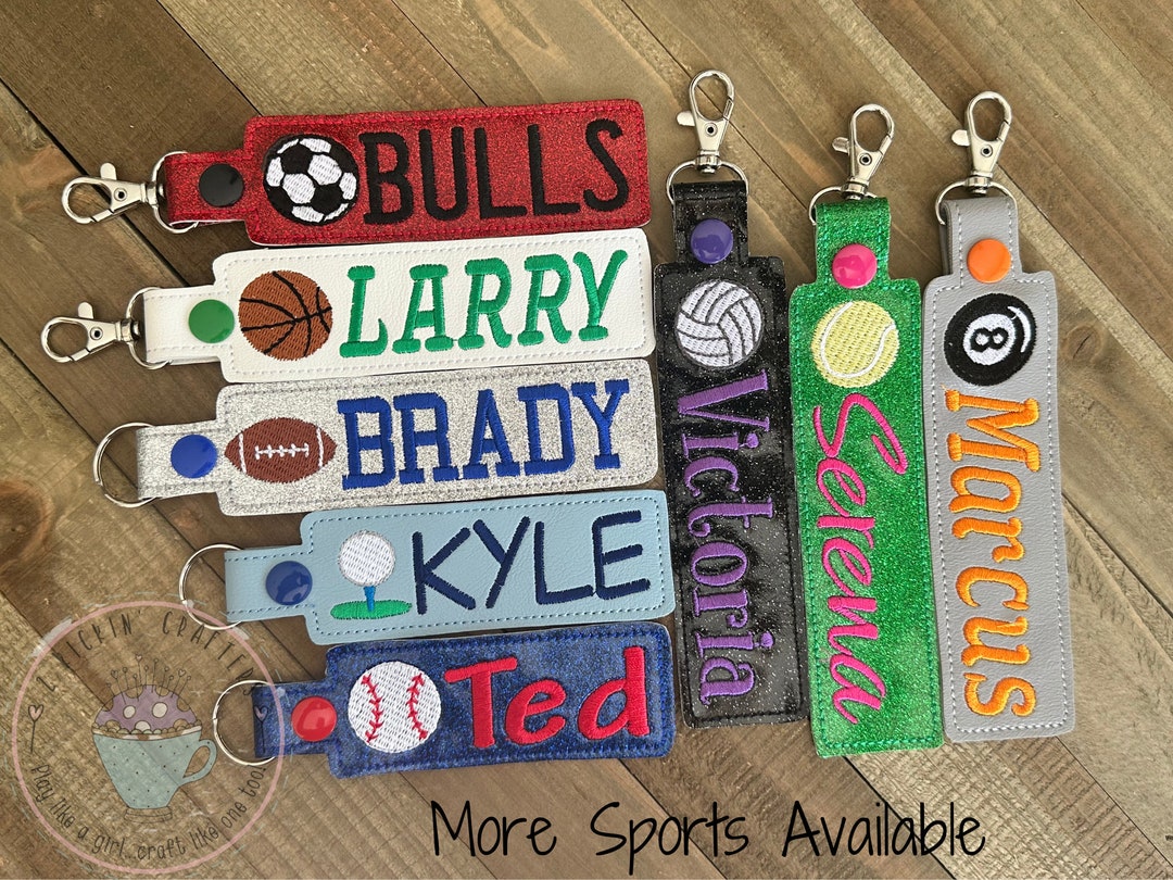 Sports Bag Tag, Sports Keychain, Custom Name Bag Tag, Kids Keychain ...