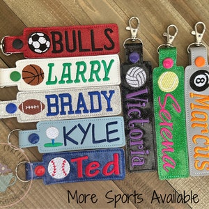 Sports Bag Tag, Sports Keychain, Custom Name Bag Tag, Kids Keychain, Backpack Tag, Personalized Keychain, Sports Fan Gift, Team Gift