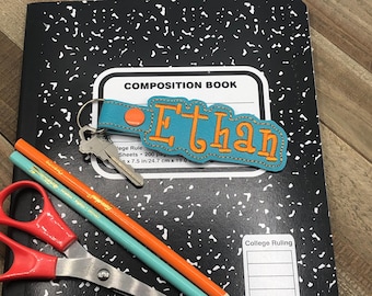 Personalized Bag Tag Custom Name Keychain Kids Backpack Charm Zipper Pull Monogram Gift Birthday Boy Party Favor Teacher Appreciation