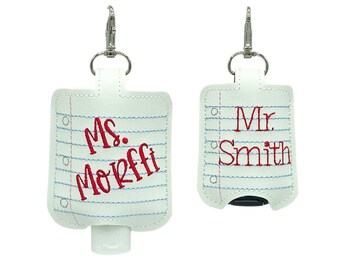 Teacher Hand Sanitizer Holder, Personalized Hand Sanitizer Holder, Teacher Keychains, Personalized Teacher Gift, Hand Sanitizer Holder