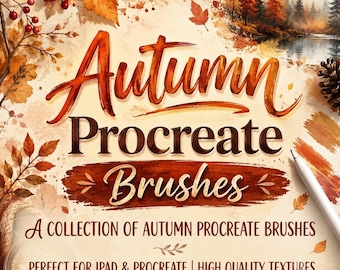 Autumn Procreate Brush Set,  Fall Leaves brush Set,  Autumn Foliage Brushes, Procreate Nature Brushes,  Drawing  Brush Tools for iPad