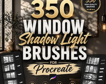 350 Window Shadow Light Brushes for Procreate, Realistic  sunlight and Window Light Effects, Shadow Overlay Brushes ,  Lighting Brush Pack