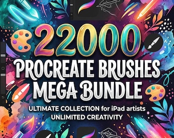 22000 Procreate Brushes Mega Bundle, Ultimate Procreate Brush Collection, Stamp, Texture, Hair, Watercolor, Nature and Painting Brushes