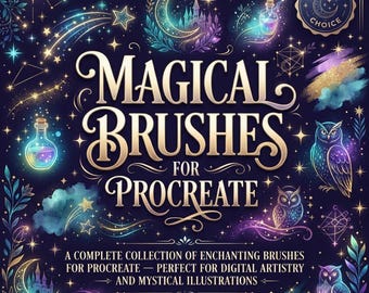 Magical Brushes for Procreate Pack, Fantasy Sparkle Brush Set, Magic Effects, Stars & Glow Brushes, Online Art Tools for iPad and Brushes