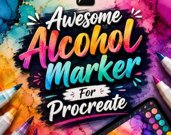 Alcohol Marker Brush Pack for Procreate, Marker Drawing Brushes, Illustration Tools, Realistic Marker Effects, Instant Access and brush pack