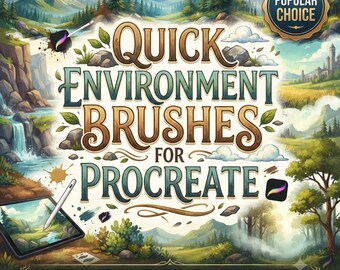 Quick Environment Brushes for Procreate, Landscape & Nature Brush Set, Trees, Rocks, Clouds and Foliage Brushes, Art Tools for iPad