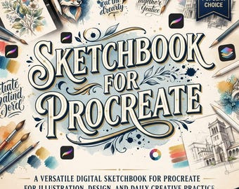 Sketchbook for Procreate Pack, Sketch and Drawing Brushes, Pencil, Charcoal & Ink Brush Set, Online Sketching Tools for iPad Artists