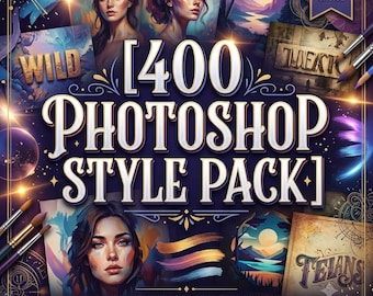 400 Photoshop Style Pack, PSD Layer Styles, Text Effects, Graphic Design Styles, Photoshop Effects And Adobe Photoshop Resource and Brushes
