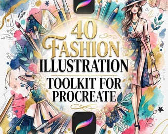 40 Fashion Illustration Toolkit for Procreate, Fashion Sketch Brushes, Clothing Design Brushes, iPad Drawing Kit And Instant Access
