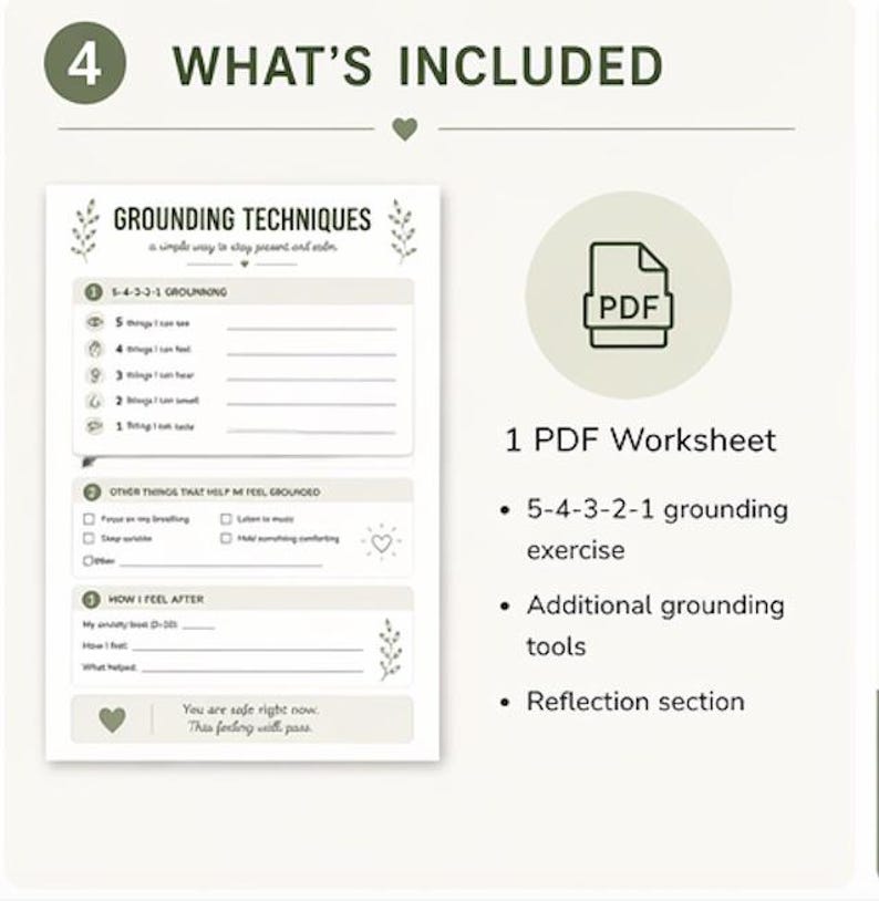 Grounding Worksheet.pdf Grounding Techniques Printable PDF - Etsy