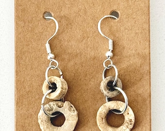 Fossil “Indian Bead” Earrings