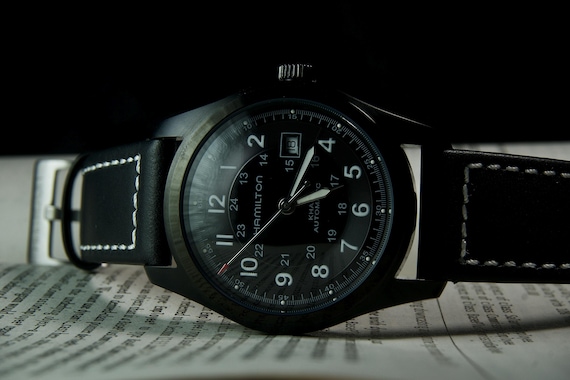 Vintage Hamilton Khaki Automatic Watch Classic Black Dial | Men’s Swiss Mechanical Timepiece Minimalist Everyday Luxury Heritage Wristwatch