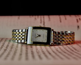 Classic Rado Florence Ladies Watch Two-Tone Gold and Silver Stainless Steel Swiss Quartz Dress Watch / Elegant Vintage Luxury Gift for Her
