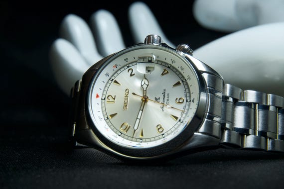 Seiko Alpinist White Dial 7S26 Vintage Style Refurbished Watch | Rare Japanese Automatic | Heritage Compass Mens Watch | Collector Gift