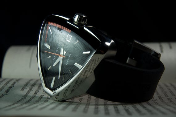 Vintage Hamilton Ventura Quartz Watch | Iconic Shield Shape Design | Men’s Mid Centur Timepiece Classic Silver & Black Luxury | Gift for Him