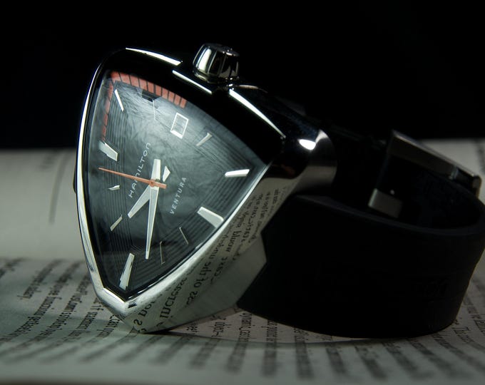 Vintage Hamilton Ventura Quartz Watch | Iconic Shield Shape Design | Men’s Mid Centur Timepiece Classic Silver & Black Luxury | Gift for Him