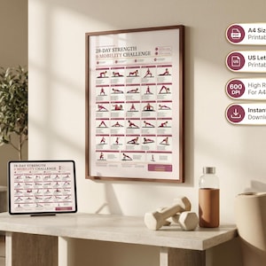 Home Workout Plan.pdf 28 Day Fitness Challenge Printable | No Equipment Workout Plan ...