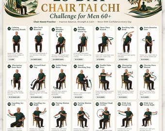 28 Day Chair Tai Chi Challenge for Men 60+ | Seated Tai Chi Program | Senior Chair Workout for Balance, Strength & Mobility