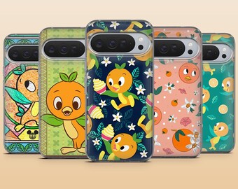Orange Bird Phone Case Disney Citrus Cute Cover for Google Pixel 10, 10Pro, 9Pro, 9A, 9, 8A, 7, 6A, Samsung S26, S25, A17, A56, iPhone 17e