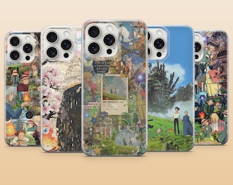 Howls Moving Castle telefoonhoesje Ghibli Cover voor iPhone 17Pro, 17e, 16, 15, 14, 13, 12, 11, Samsung S26, S25, S24, A56, A16, Pixel 10a, 9Pro