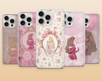 Princess Aurora Phone Case Disney Pink Dream Cover for iPhone 17Pro, 17e, 16, 15, 14, 13, 12, 11, Samsung S26, S25, S24, A56, A16, Pixel 10