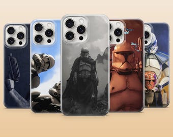 Clone Wars-hoesje Star Wars Jedi Battle Cover voor iPhone 17Pro, 17e, 16, 15, 14, 13, 12, 11, Samsung S26, S25, S24, A56, A16, Pixel 10a, 9Pro