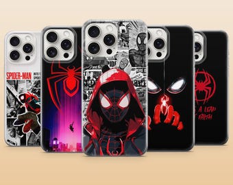 Miles Morales telefoonhoesje Spider Man Dark Cover voor iPhone 17Pro, 17e, 16, 15, 14, 13, 12, 11, Samsung S26, S25, S24, A56, A16, Pixel 10 9Pro