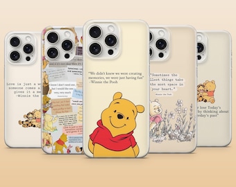 Winnie Pooh quote telefoonhoesje inspirerende cover voor iPhone 17Pro, 17e, 16, 15, 14, 13, 12, 11, Samsung S26, S25, S24, A56, A16, Pixel 10a
